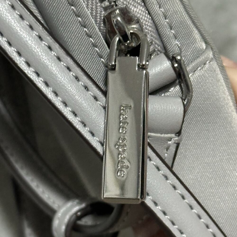 Kate Spade Kitt North South Crossbody Phone Bag In Nimbus Gray Nylon Jacquard - Picture 3 of 8